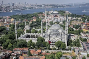 view blue mosque istanbul hagia sophia